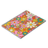 Retro Garden Groovy 60er 70er Floral Pattern Notizblock (Linke Seite)