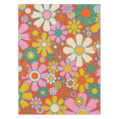 Retro Garden Groovy 60er 70er Floral Pattern Tischdecke (Vorderseite)