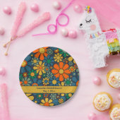 Retro Garden Groovy Floral 60er 70er Brautparty Pappteller (Party)