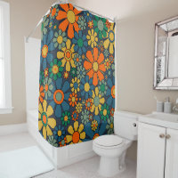 Retro Garden Groovy Floral 60er 70er Pattern