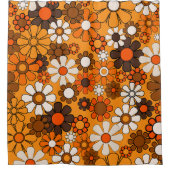 Retro Garden Groovy Floral 60er 70er Pattern Duschvorhang (Vorderseite)