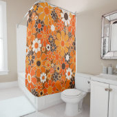 Retro Garden Groovy Floral 60er 70er Pattern Duschvorhang (Beispiel)