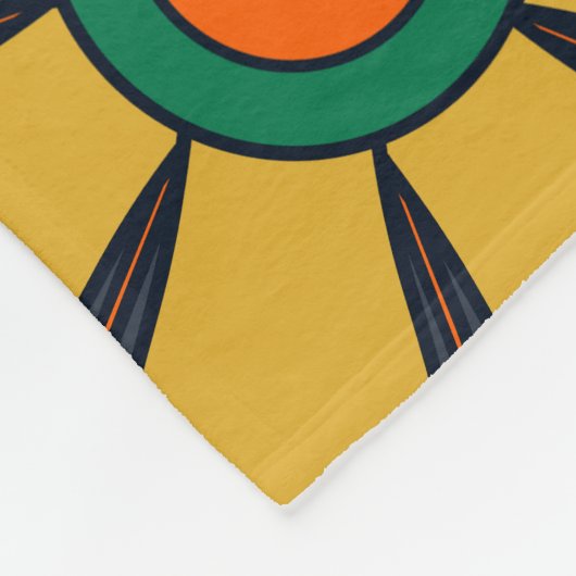 Retro Garden Groovy Floral 60er 70er Pattern Fleecedecke (Ecke)