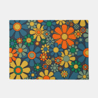 Retro Garden Groovy Floral 60er 70er Pattern