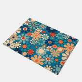 Retro Garden Groovy Floral 60er 70er Pattern Fußmatte (Schrägansicht)