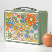 Retro Garden Groovy Floral 60er 70er Pattern Metall Brotdose (Beispiel)