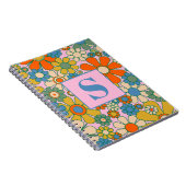 Retro Garden Groovy Floral 60er 70er Pattern Notizblock (Rechte Seite)