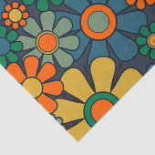 Retro Garden Groovy Floral 60er 70er Pattern Seidenpapier (Detail)