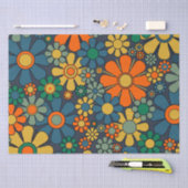 Retro Garden Groovy Floral 60er 70er Pattern Seidenpapier (Handwerk)