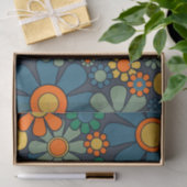 Retro Garden Groovy Floral 60er 70er Pattern Seidenpapier (Geschenk)