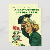Retro Garden Party Einladung ~ Einfach anpassbar (Vorne/Hinten)