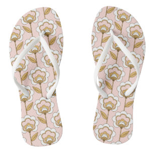 Retro Garden Pink Floral Muster Badesandalen