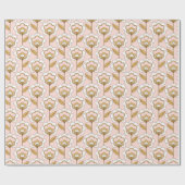 Retro Garden Pink Floral Muster Geschenkpapier (Flach)