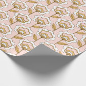 Retro Garden Pink Floral Muster Geschenkpapier (Ecke)