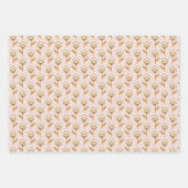 Retro Garden Pink Floral Muster Geschenkpapier Set (Vorderseite 3)