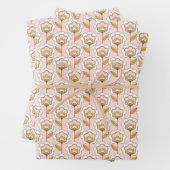 Retro Garden Pink Floral Muster Geschenkpapier Set (Beispiel)