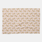 Retro Garden Pink Floral Muster Geschirrtuch (Horizontal)