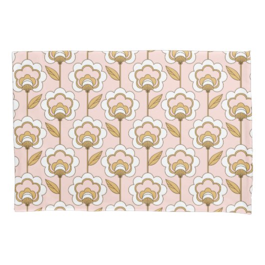 Retro Garden Pink Floral Muster Kissenbezug (Vorderseite)
