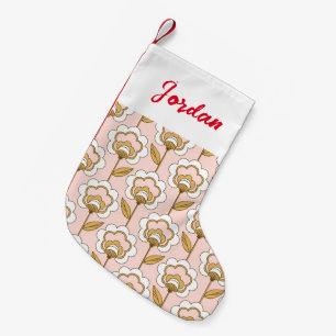 Retro Garden Pink Floral Muster Kleiner Weihnachtsstrumpf