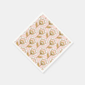 Retro Garden Pink Floral Muster Serviette (Ecke)