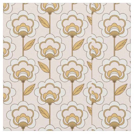 Retro Garden Pink Floral Muster Stoff (Nahaufnahme)