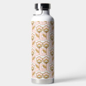 Retro Garden Pink Floral Muster Trinkflasche (Rechts)