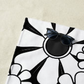 Retro Garden Schwarz-Weiß-Blumenmuster Strandtuch (Beispiel)
