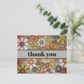 Retro Garden Vintag 60er 70er Ästhetische Blume Dankeskarte (Stehend Vorderseite)