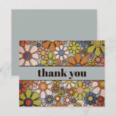 Retro Garden Vintag 60er 70er Ästhetische Blume Dankeskarte (Vorne/Hinten)