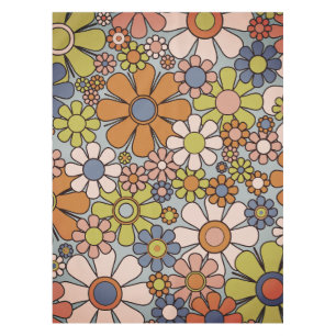 Retro Garden Vintag 60er 70er Ästhetische Blume Tischdecke