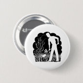 Retro Gardener Silhouette Button (Vorne & Hinten)