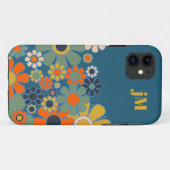 Retro-Garten-Blumenmuster mit Initialen Case-Mate iPhone Hülle (Rückseite (Horizontal))