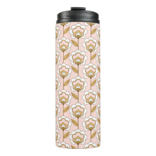Retro-Garten-Rosa-Blumenmuster Thermosbecher
