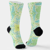 Retro-Gartenblumen in Grün und Gelb Socken (Gewinkelt)