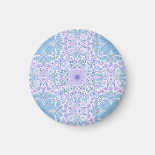 Retro Gartenfloralen in Blau und Violett Magnet