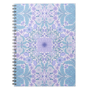 Retro Gartenfloralen in Blau und Violett Notizblock