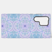 Retro Gartenfloralen in Blau und Violett Samsung Galaxy Hülle (Rückseite (Horizontal))