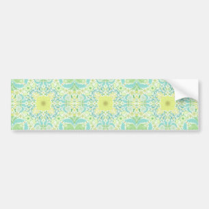 Retro-Gartenflorchen in grün und gelb Autoaufkleber