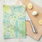 Retro-Gartenflorchen in grün und gelb Geschirrtuch (Viertel Falte)