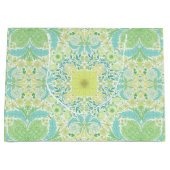Retro-Gartenflorchen in grün und gelb Große Geschenktüte (Vorderseite)