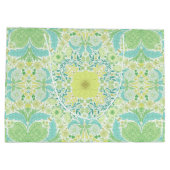 Retro-Gartenflorchen in grün und gelb Große Geschenktüte (Rückseite)