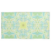 Retro-Gartenflorchen in grün und gelb Kissenbezug (Vorderseite-Links)