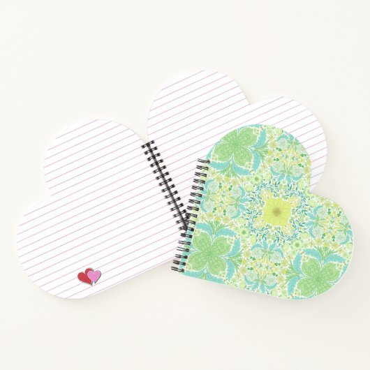 Retro-Gartenflorchen in grün und gelb Notizblock (Innenseite)
