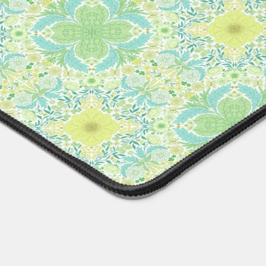 Retro-Gartenflorchen in grün und gelb Schreibtischunterlage (Ecke)