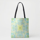 Retro-Gartenflorchen in grün und gelb Tasche (Vorderseite)