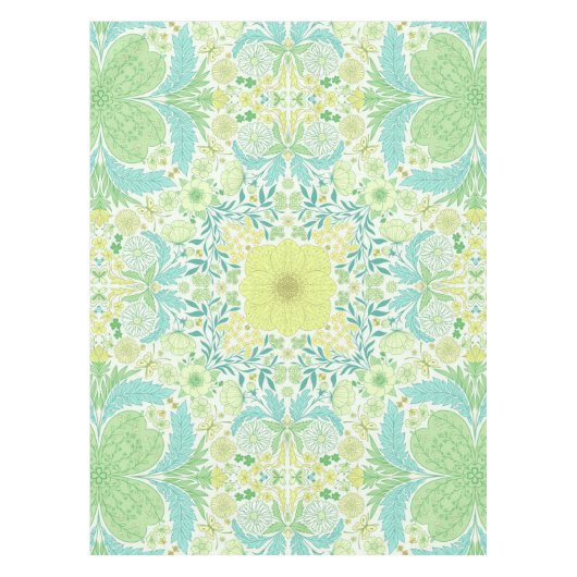 Retro-Gartenflorchen in grün und gelb Tischdecke (Vorderseite)