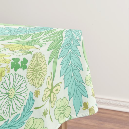 Retro-Gartenflorchen in grün und gelb Tischdecke (Beispiel)