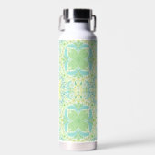 Retro-Gartenflorchen in grün und gelb Trinkflasche (Vorne)