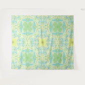 Retro-Gartenflorchen in grün und gelb Wandteppich (Vorderseite (Horizontal))