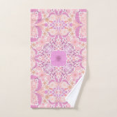 Retro-Gartenflorchen in Rosa Badhandtuch Set (Handtuch)
